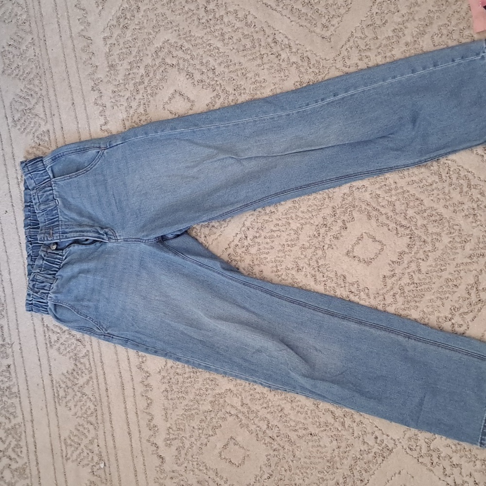 AE ribbed waist high rise jeans
